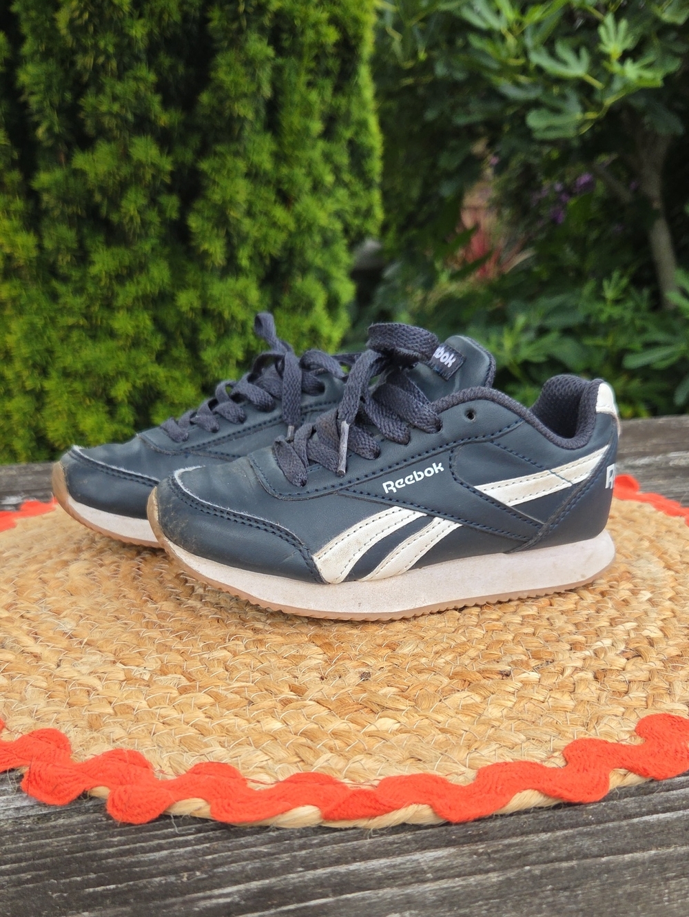 Reebok Kids Navy and White Retro Lace-Up Sneakers